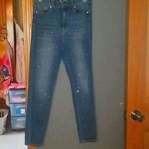 🔥👖 junior super stretch rhinestone skinny jeans